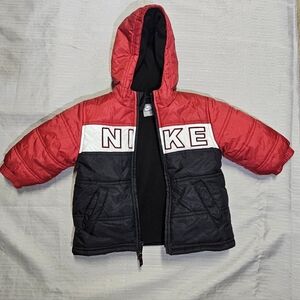 Nike Kids' Red and Black Puffer Jacket